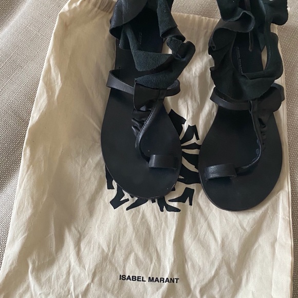 ISABEL MARANT Audry ruffled leather sandals - Picture 2 of 11